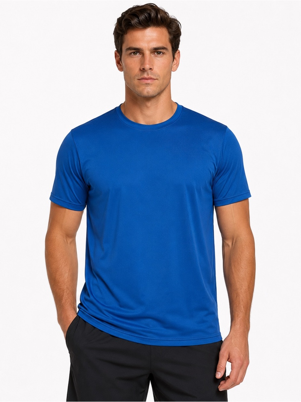 CC-Peach Blue Men’s Performance Athletic T-Shirt Large Moisture Wicking Stretch